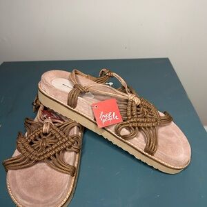 Free People Brown and Tan Sandals